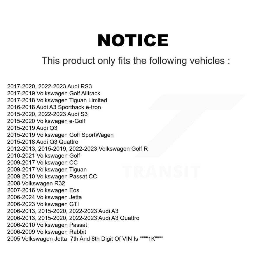 Front Inner Tie Rod End Pair For Volkswagen Jetta Golf Tiguan Audi GTI SportWagen A3 R Q3 KTR-104731