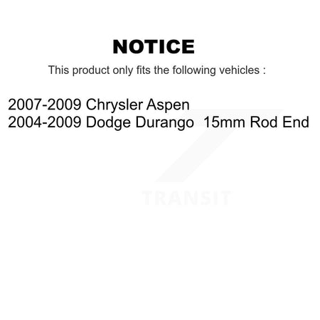 Front Inner Steering Tie Rod End Pair For Dodge Durango Chrysler Aspen KTR-104748