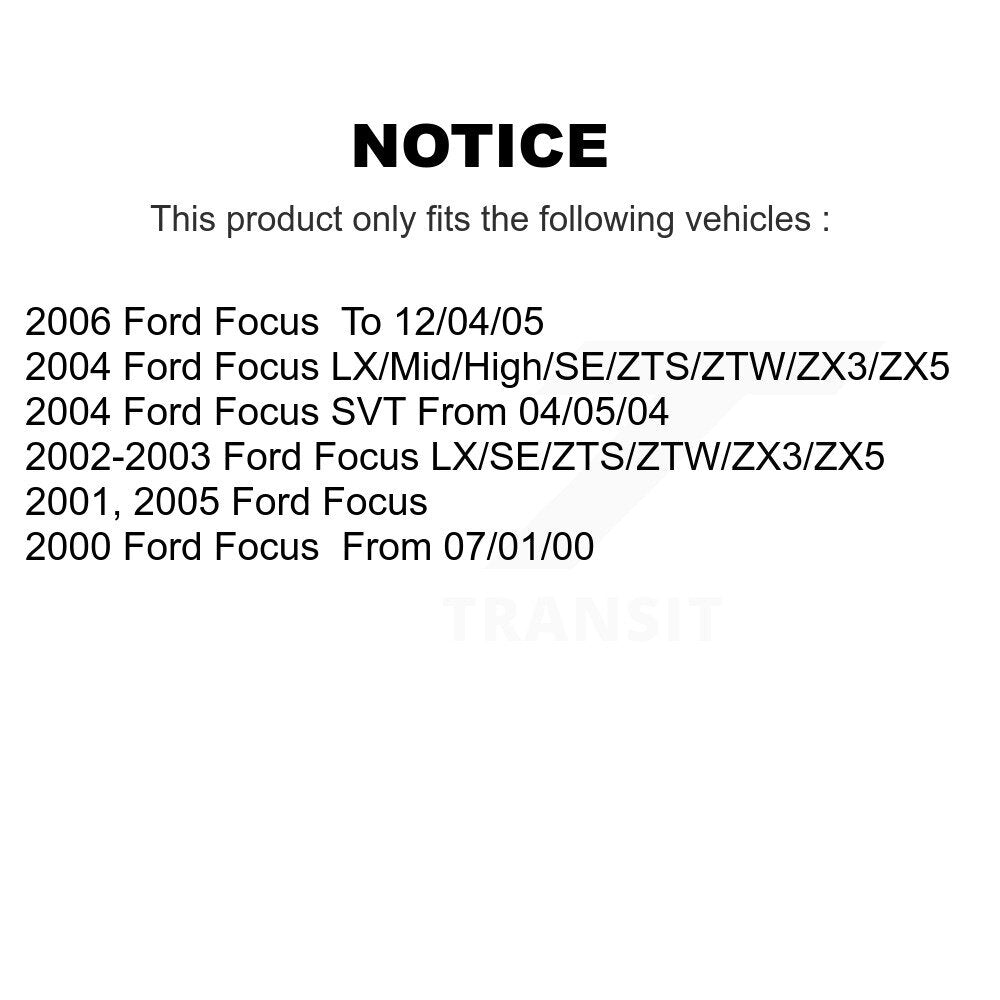 Front Inner Steering Tie Rod End Pair For Ford Focus KTR-104751
