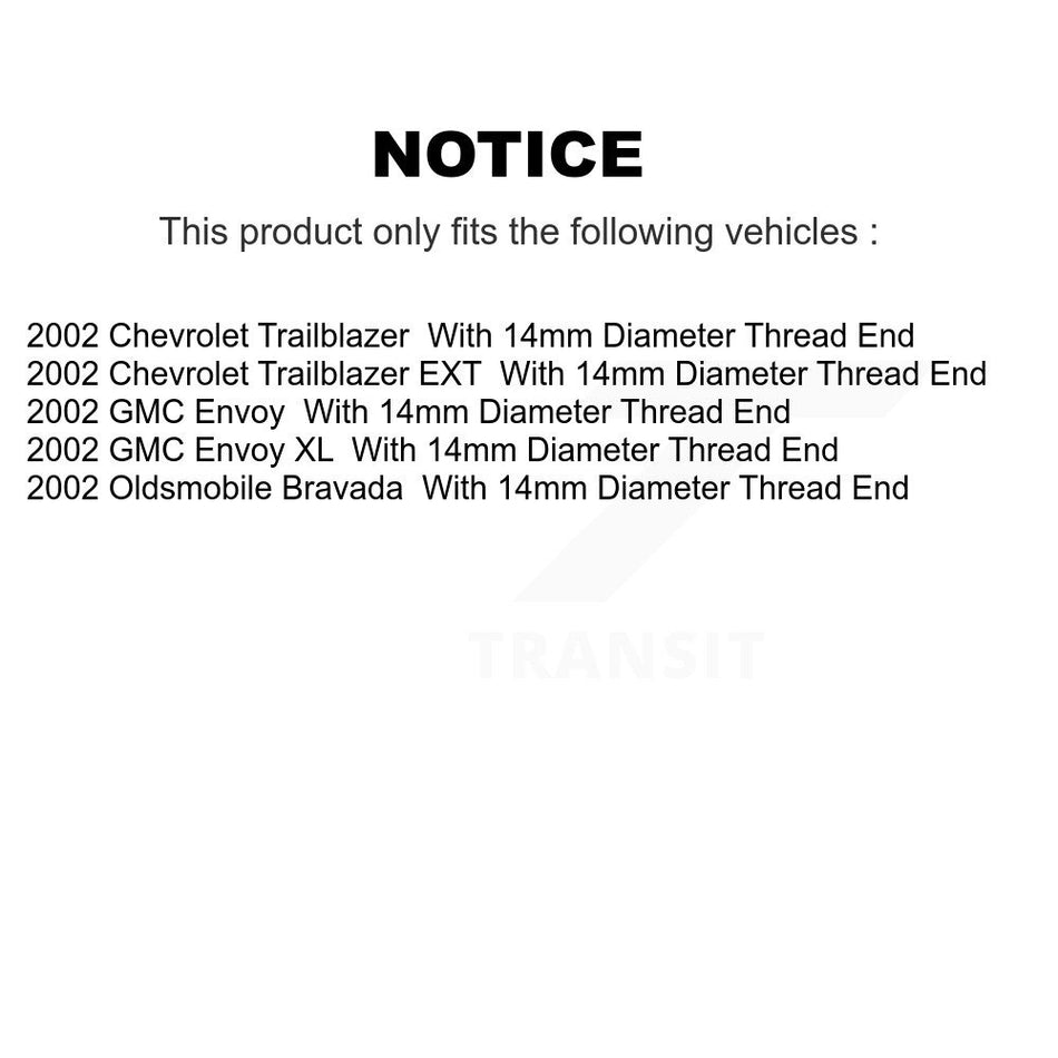 Front Inner Tie Rod End Pair For GMC Envoy Chevrolet Trailblazer Oldsmobile Bravada XL KTR-104831