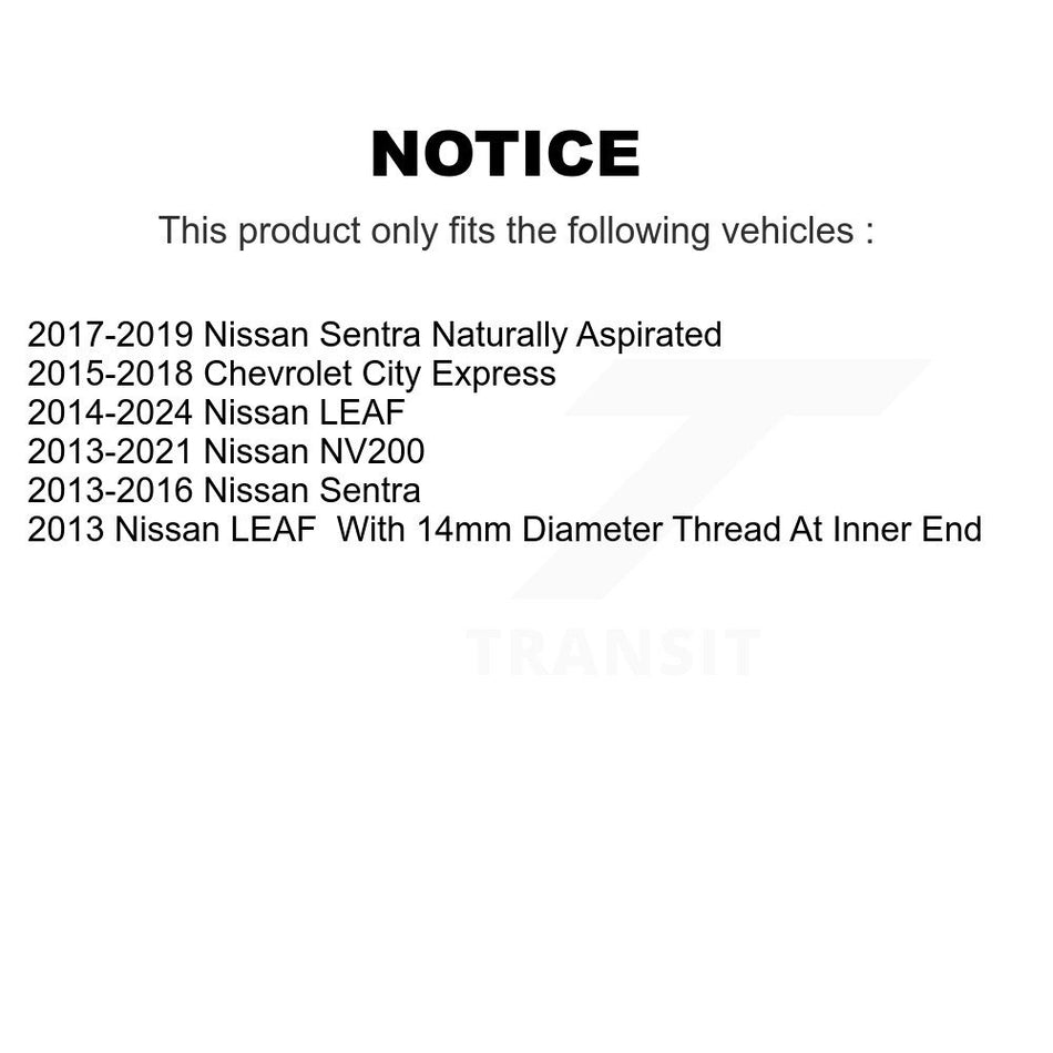 Front Inner Steering Tie Rod End Pair For Nissan Sentra LEAF NV200 Chevrolet City Express KTR-104865