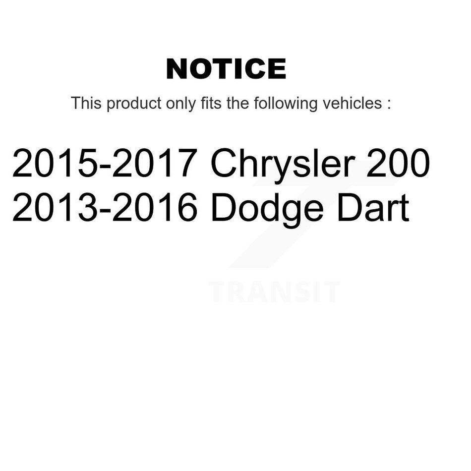 Front Outer & Inner Steering Tie Rod End Kit For Chrysler 200 Dodge Dart KTR-104976