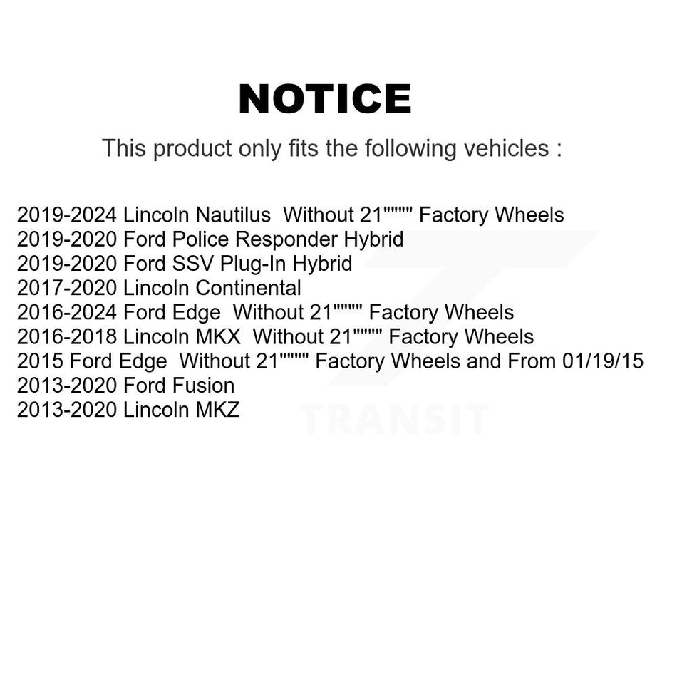 Front Outer & Inner Tie Rod End Kit For Ford Edge Fusion Lincoln Nautilus MKX MKZ Police KTR-105060