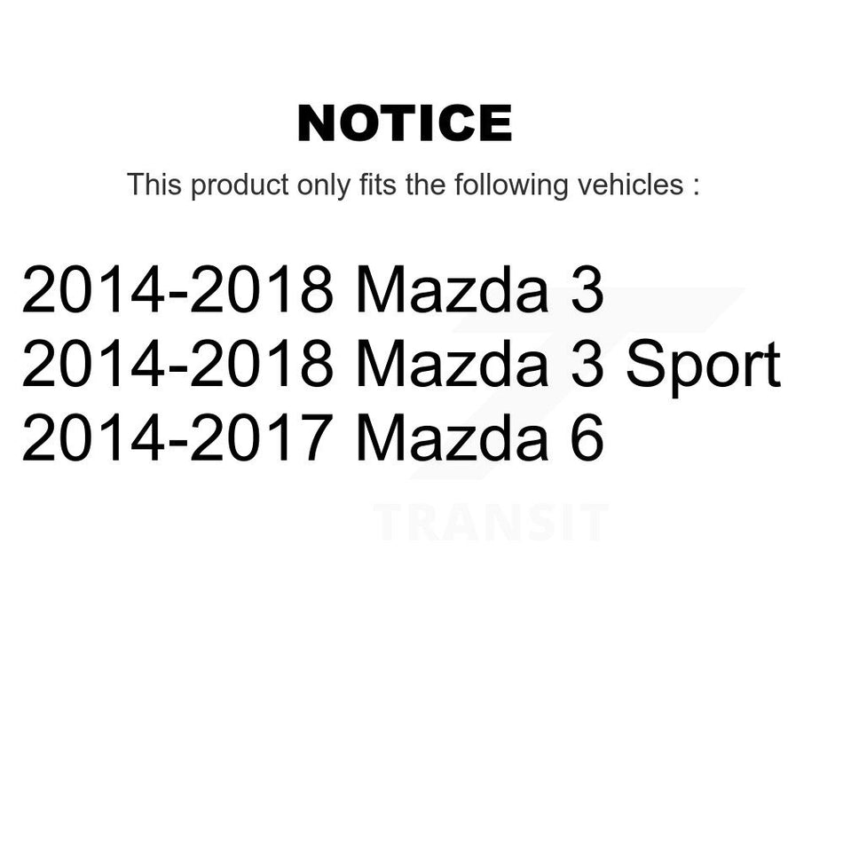 Front Outer & Inner Steering Tie Rod End Kit For Mazda 3 Sport 6 KTR-105087