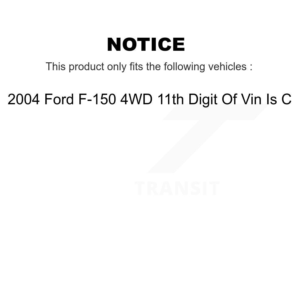 Front Outer & Inner Tie Rod End Kit For 2004 Ford F-150 4WD 11th Digit Of Vin Is C KTR-105093