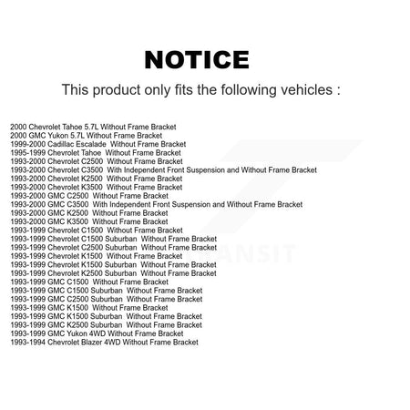 Front Pitman And Idler Arm & Bracket Kit For Chevrolet GMC K1500 C1500 K2500 K3500 C2500 KTR-105117