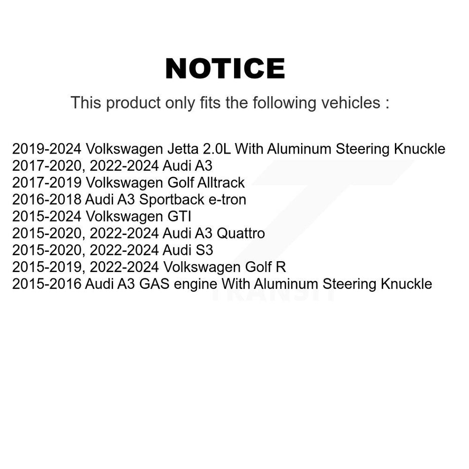 Front Suspension Control Arm Tie Rod End Ball Joint Kit (6Pc) For Volkswagen Jetta Audi R KTR-105137