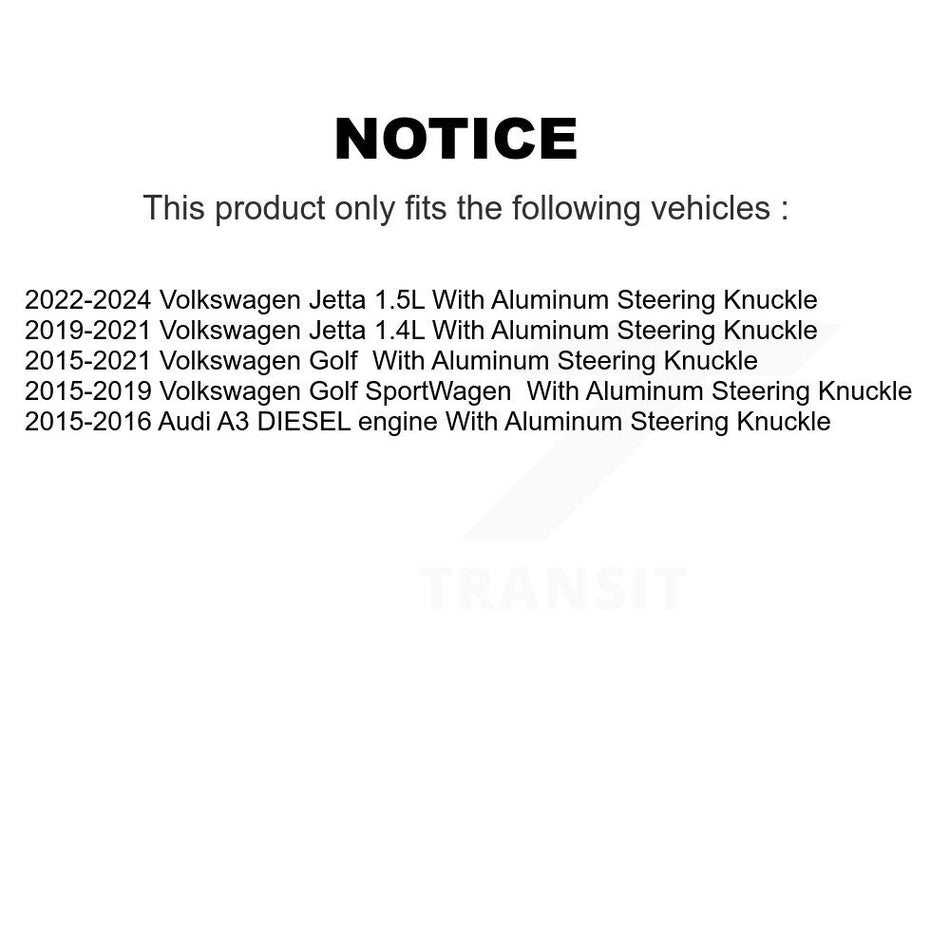 Front Suspension Control Arm Tie Rod End & Ball Joint Kit (6Pc) For Volkswagen Jetta Golf KTR-105138