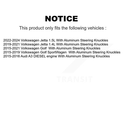 Front Suspension Control Arm Tie Rod End Link Ball Joint Kit (8Pc) For Volkswagen Jetta KTR-105142