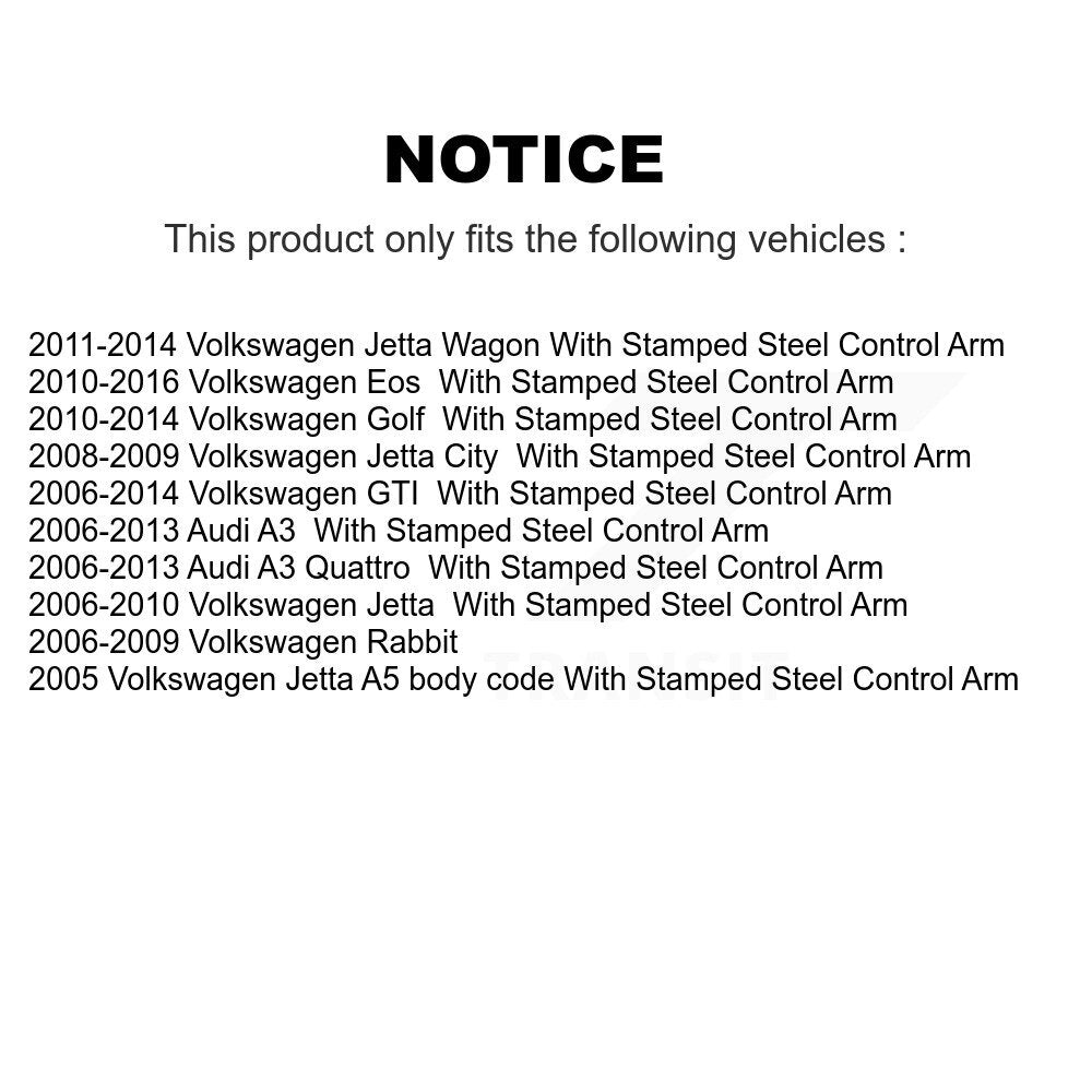 Front Lower Control Arm Kit For Volkswagen Jetta Golf Rabbit GTI Audi A3 City Eos KTR-105182