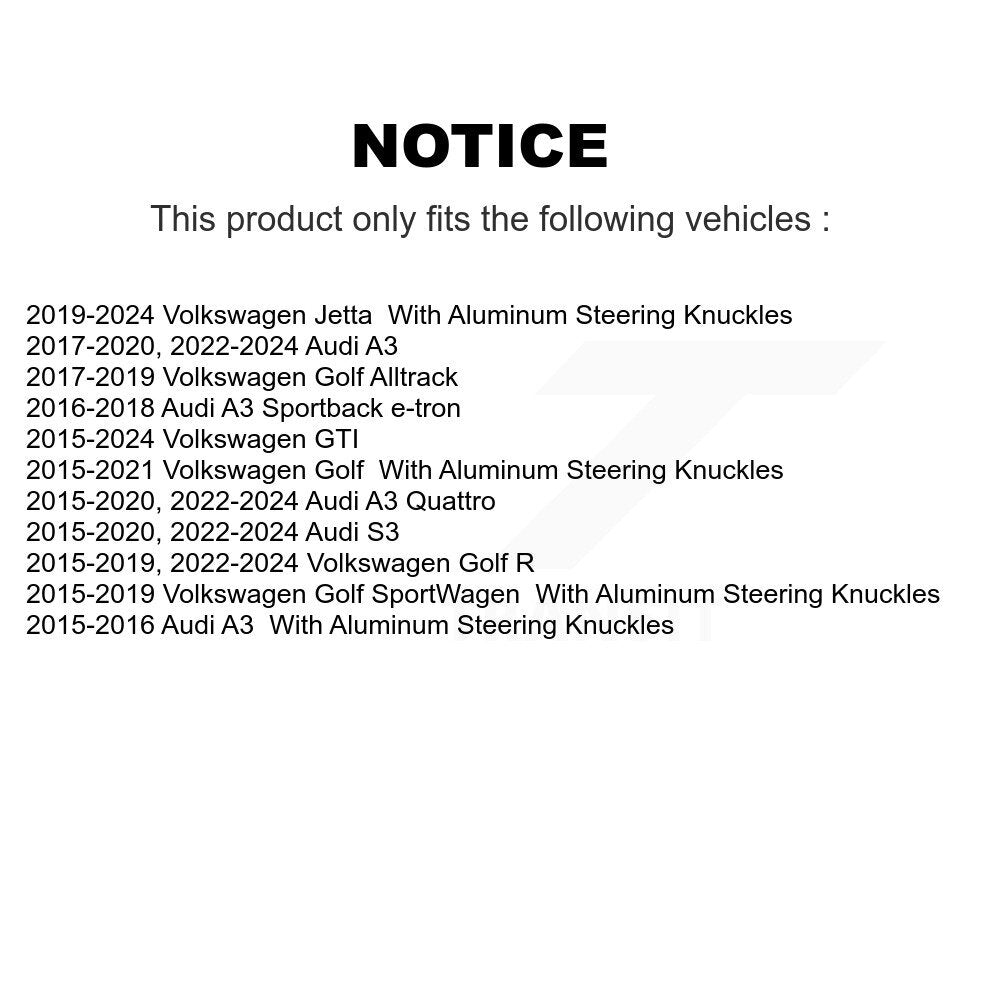 Front Lower Control Arm Ball Joint Kit For Volkswagen Jetta Golf Audi GTI SportWagen A3 R KTR-105246