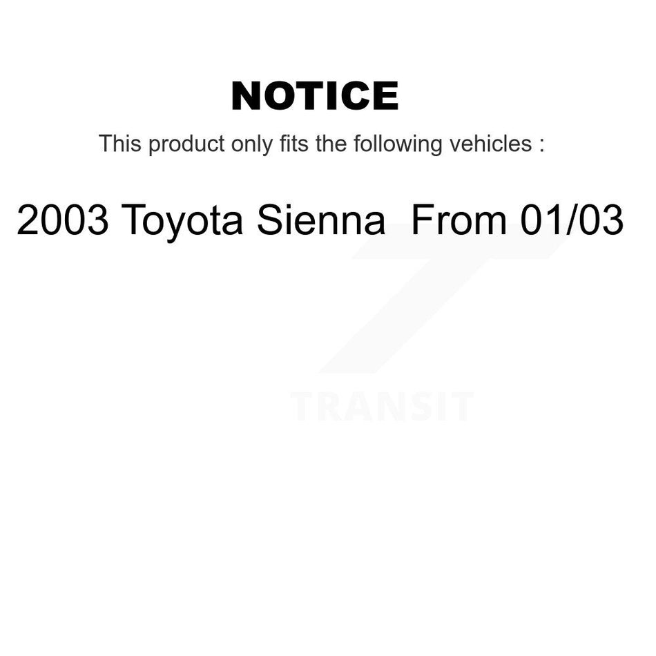 Front Lower Control Arm Ball Joint Assembly Tie Rod End Link Kit (8Pc) For Toyota Sienna KTR-105589