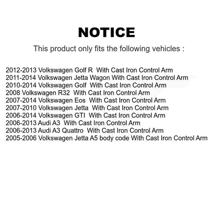 Front Lower Control Arm Tie Rod End Kit For Volkswagen Jetta Golf GTI Audi Eos A3 Quattro KTR-105608