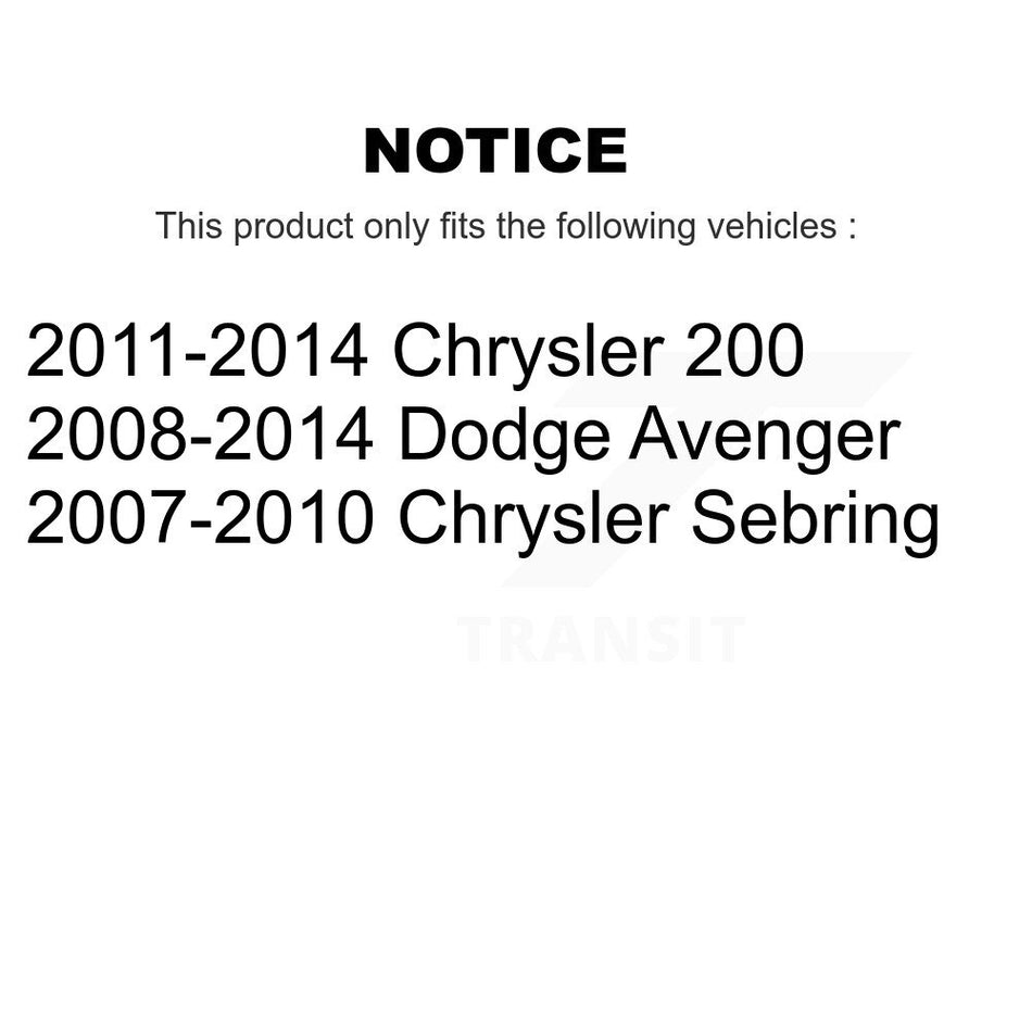 Rear Lower Rearward Suspension Control Arm Pair For Chrysler 200 Dodge Avenger Sebring KTR-105693