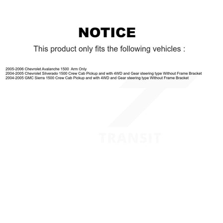 Front Tie Rod End Ball Joints Center link Idler Arm Kit (10Pc) For Chevrolet 1500 GMC KTR-105712