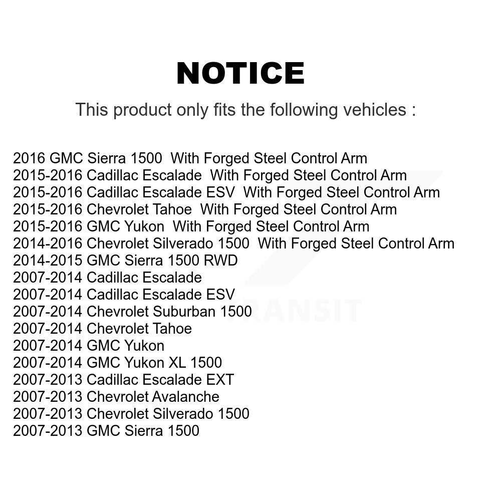 Front Upper Control Arm Ball Joint Link Kit For Chevrolet GMC Sierra 1500 Silverado Tahoe KTR-105740