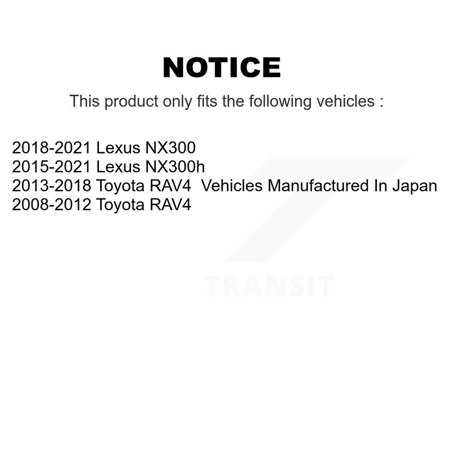 Rear Lower Rearward Suspension Control Arm Kit For Toyota RAV4 Lexus NX300 NX300h KTR-105749