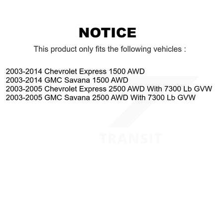 Front Upper & Lower Control Arms Tie Rods Link Sway Bar Kit (10Pc) For Chevrolet Express KTR-105754