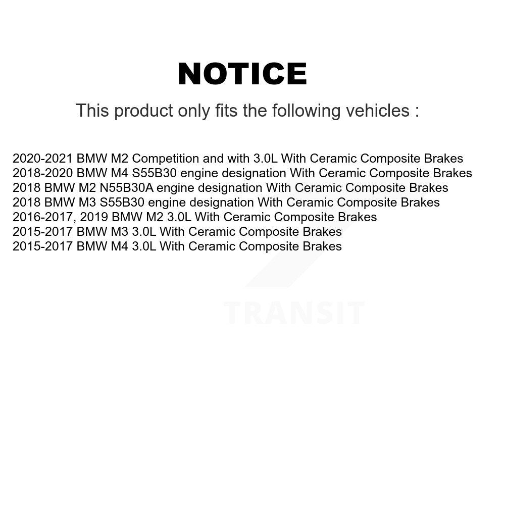 Front Ceramic Brake Pads & Wear Sensor Kit For BMW M4 M2 M3 With Composite Brakes KTW-100006