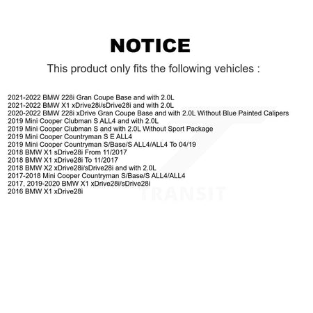 Front Rear Ceramic Brake Pads & Wear Sensor Kit For BMW X1 Mini Cooper Countryman X2 228i KTW-100279