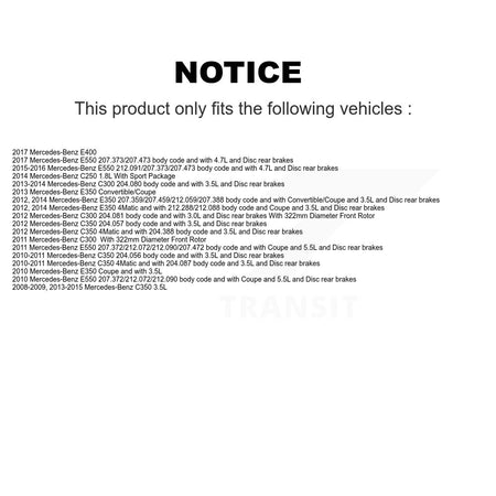 Front Rear Ceramic Brake Pads Extra Wear Sensor Kit For Mercedes-Benz C300 C350 E350 E550 KTW-100615