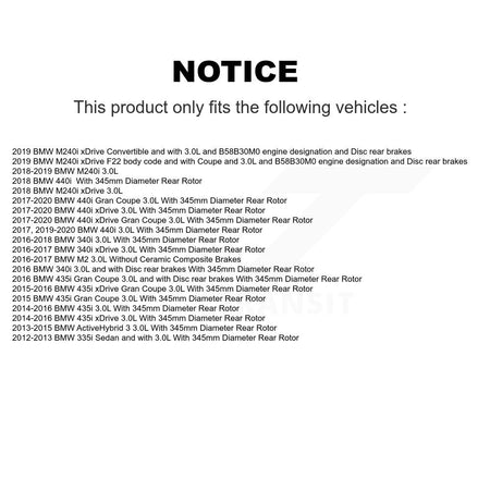 Front Rear Ceramic Brake Pads Wear Sensor Kit For BMW 340i xDrive 435i 440i Gran Coupe M2 KTW-100649