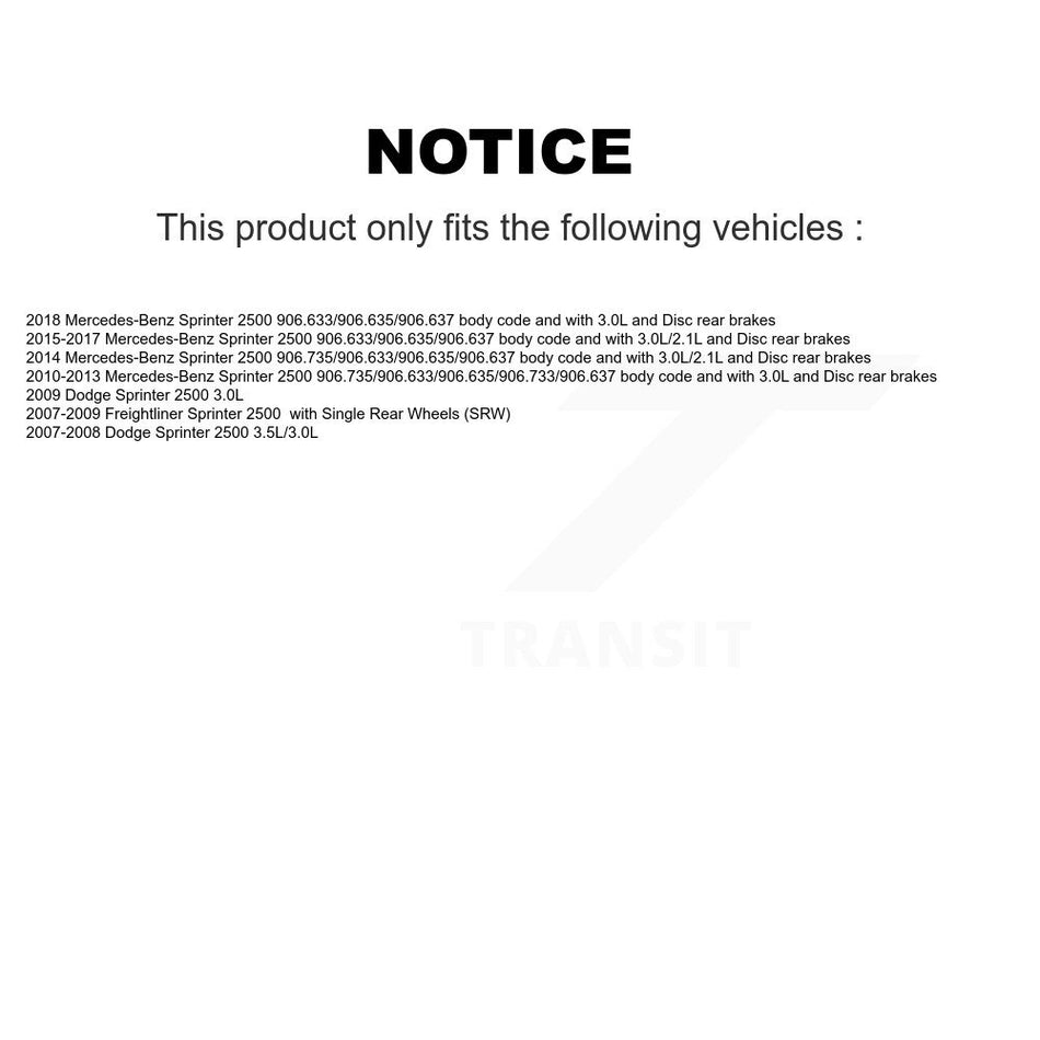 Front Rear Ceramic Brake Pads Extra Wear Sensor Kit For Sprinter 2500 Mercedes-Benz Dodge KTW-100664