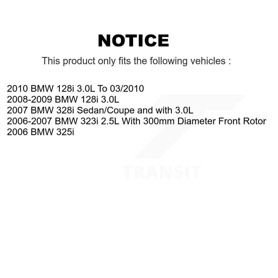 Front Rear Ceramic Disc Brake Pads And Wear Sensors Kit (5Pc) For BMW 128i 328i 323i 325i KTW-100728