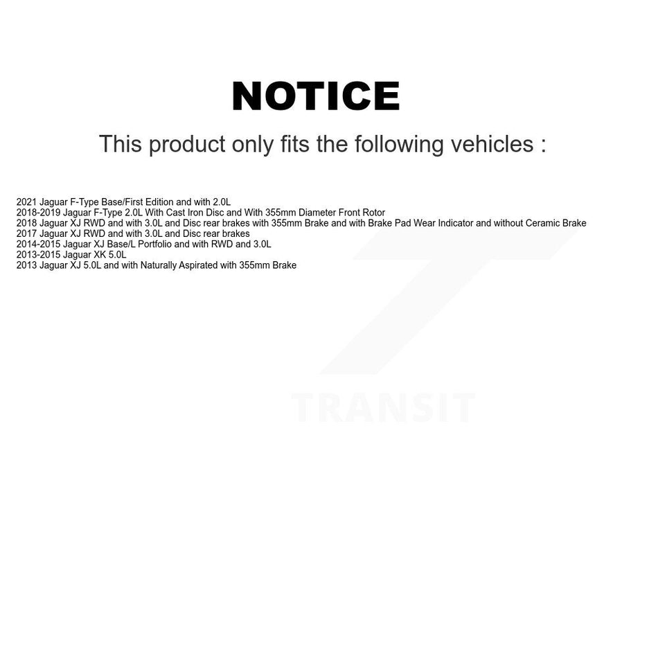 Front Ceramic Disc Brake Pads And Wear Sensors Kit For Jaguar XJ F-Type XK KTW-100888