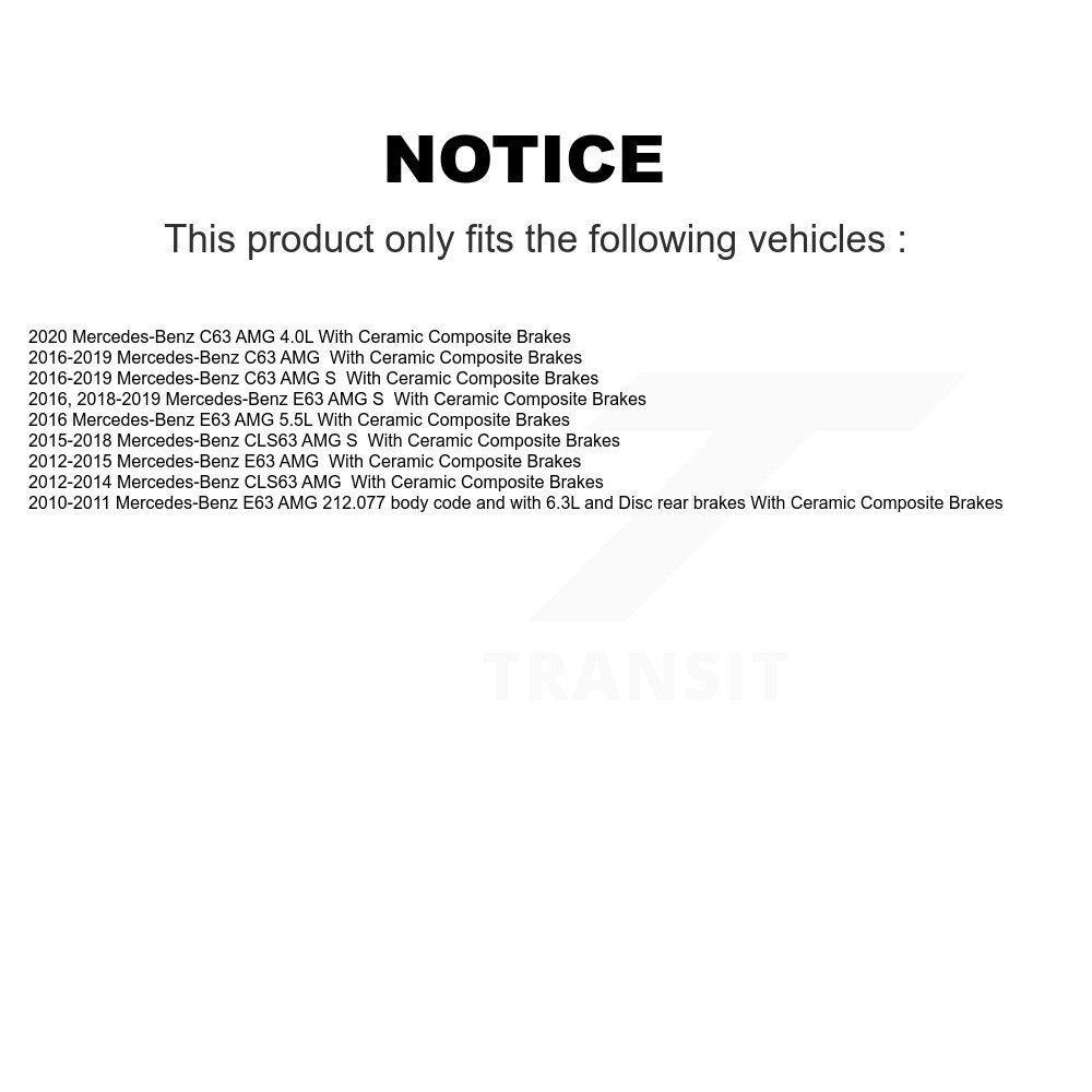 Front Ceramic Brake Pad & Wear Sensor Kit For Mercedes-Benz S63 AMG E63 S C63 CLS63 GLC63 KTW-100948