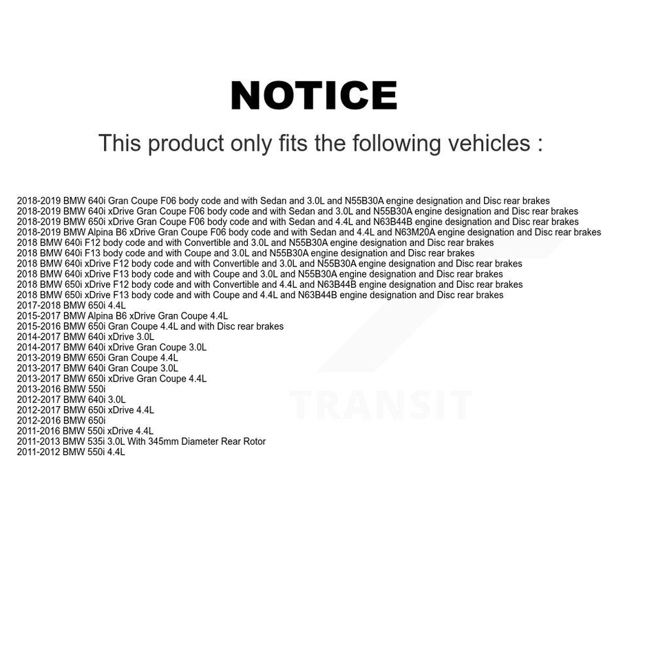 Rear Ceramic Brake Pad & Wear Sensor Kit For BMW 550i xDrive 650i Gran Coupe 640i 535i B6 KTW-101160