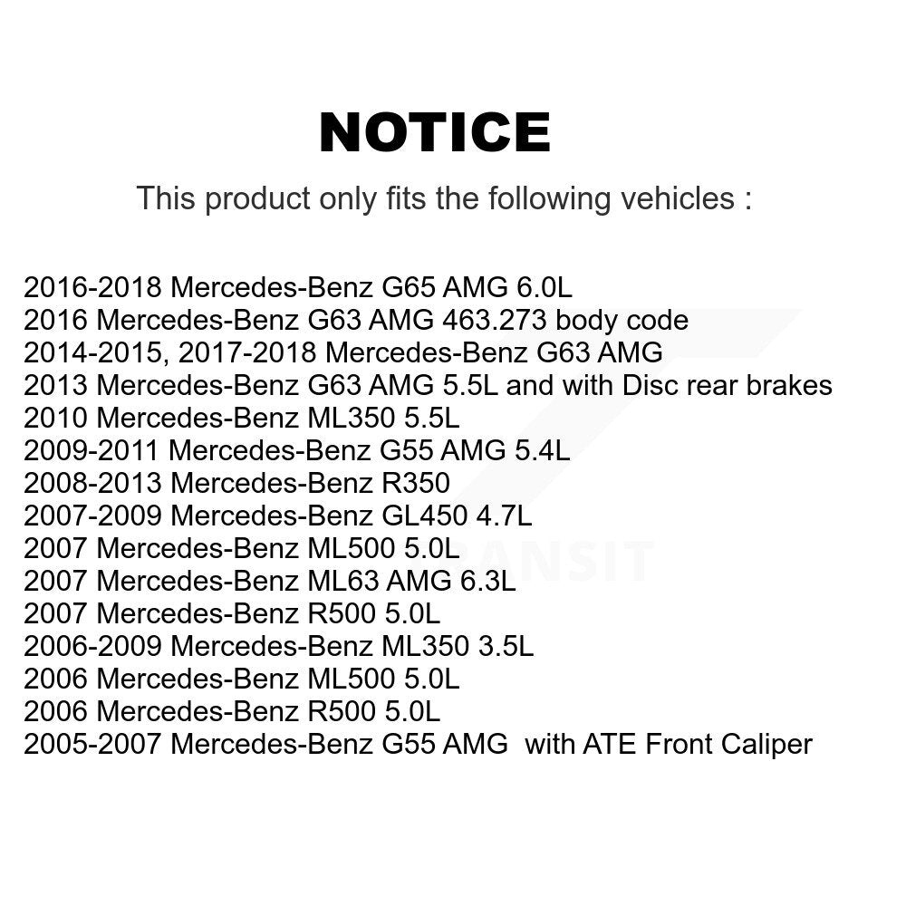 Rear Ceramic Brake Pad & Wear Sensor Kit For Mercedes-Benz ML350 R350 G63 AMG GL450 ML500 KTW-101171