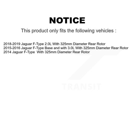 Rear Ceramic Brake Pad & Wear Sensor Kit For Jaguar F-Type With 325mm Diameter Rotor KTW-101325