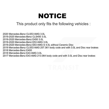 Rear Ceramic Brake Pads Wear Sensor Kit For Mercedes-Benz E400 E450 E53 AMG E43 CLS53 E63 KTW-101350
