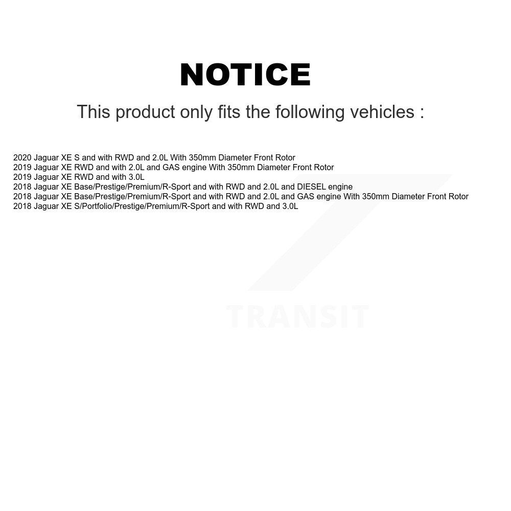 Front Ceramic Disc Brake Pads And Wear Sensors Kit For Jaguar XE KTW-101562
