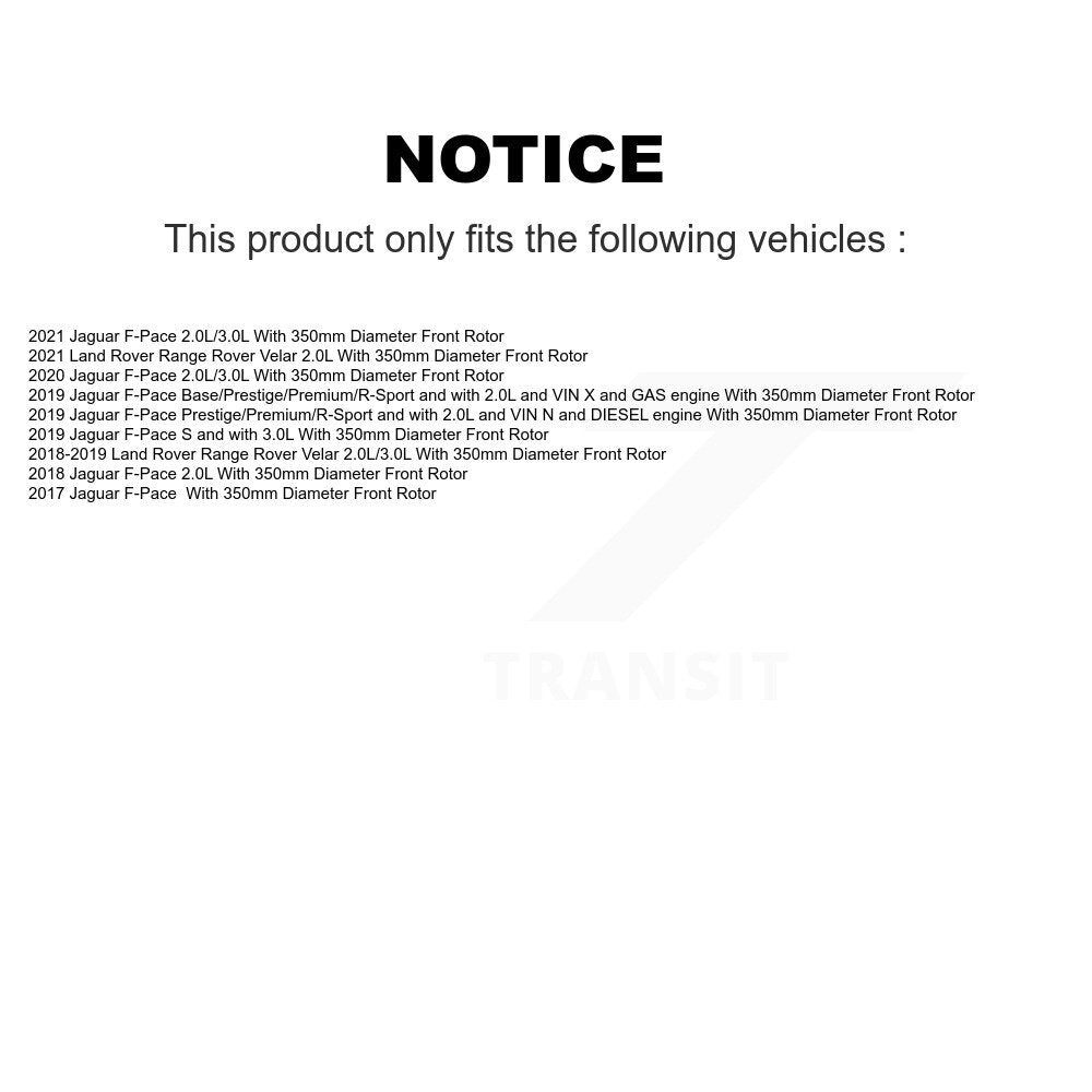 Front Ceramic Disc Brake Pad And Wear Sensor Kit For Jaguar F-Pace Land Rover Range Velar KTW-101580