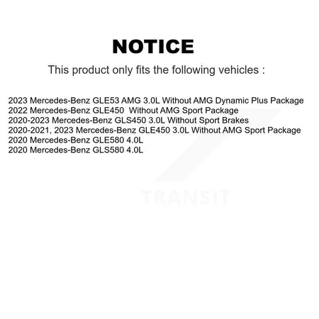 Front Rear Ceramic Brake Pads & Wear Sensor Kit For Mercedes-Benz GLE450 GLS450 GLE53 AMG KTW-101637