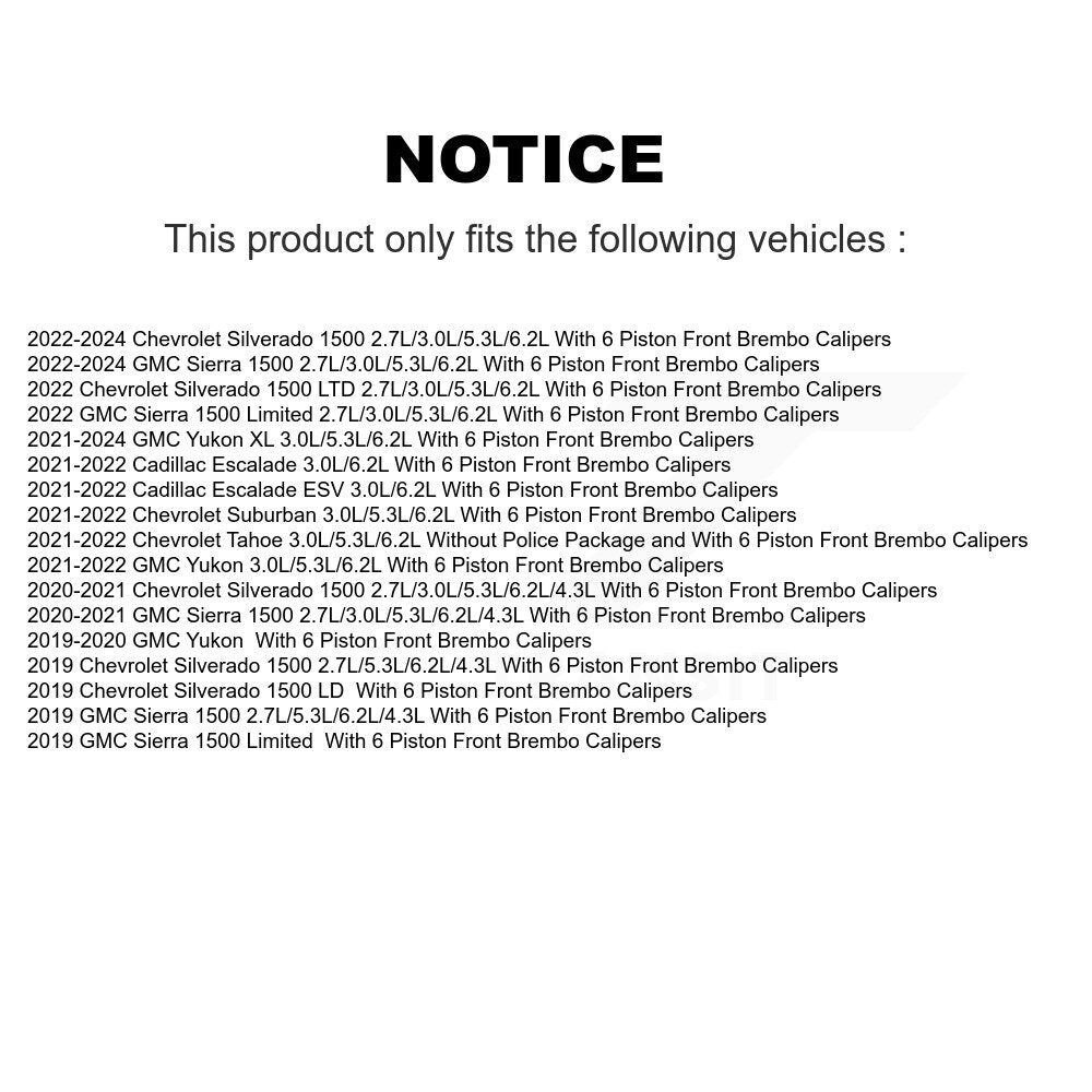 Front Ceramic Brake Pad & Wear Sensor Kit For GMC Chevrolet Silverado 1500 Sierra Limited KTW-101706