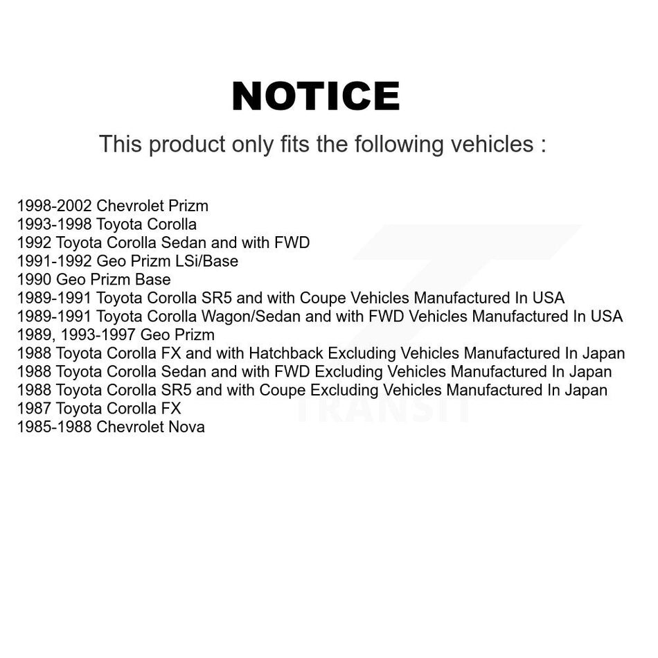 Rear Drum Brake Shoe NB-597B For Toyota Corolla Chevrolet Prizm Nova Geo