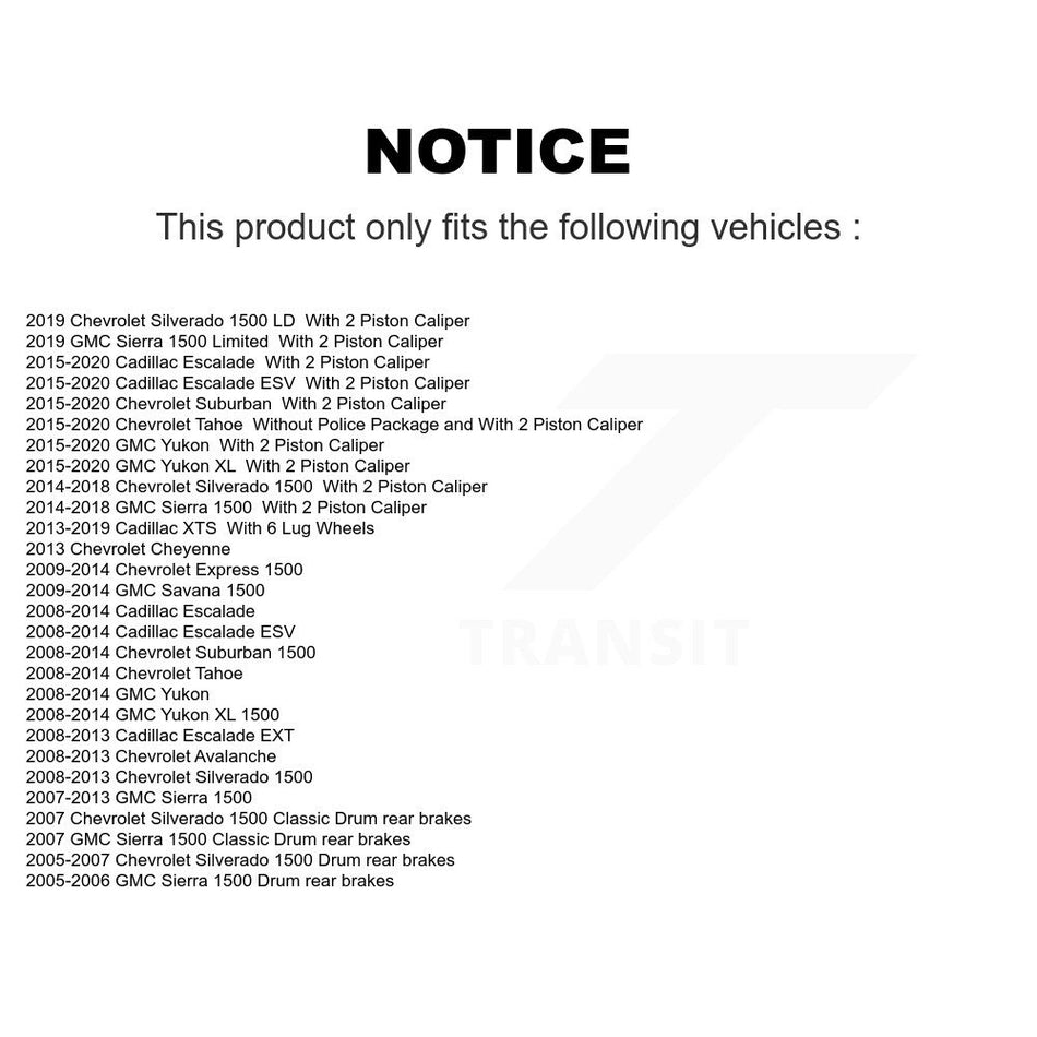 Front Semi-Metallic Disc Brake Pads NWF-ASD1363 For Chevrolet GMC Sierra 1500 Silverado Cadillac XL