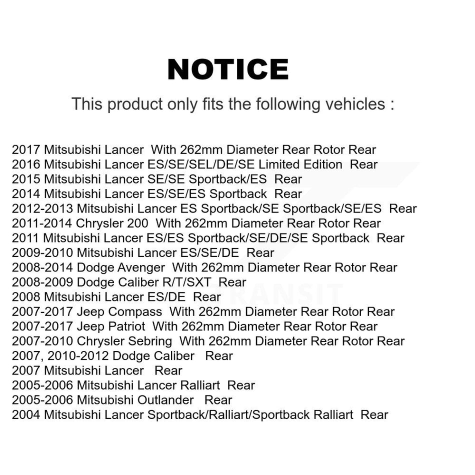 Rear Ceramic Disc Brake Pads NWF-PRC1037 For Jeep Dodge Patriot Chrysler Compass Avenger 200 Caliber Mitsubishi Lancer Sebring Outlander