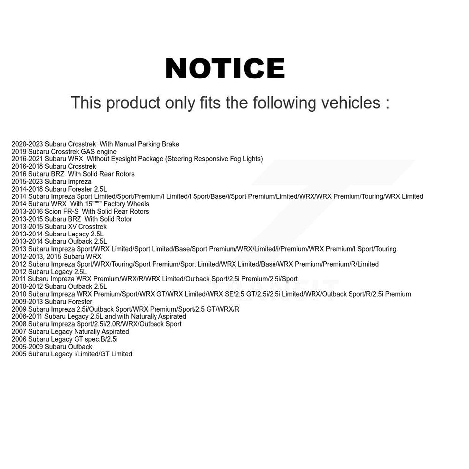 Rear Ceramic Disc Brake Pads NWF-PRC1114 For Subaru Crosstrek Impreza Forester Outback XV WRX Legacy