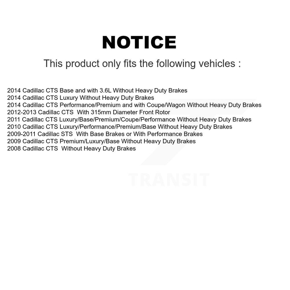 Front Ceramic Disc Brake Pads NWF-PRC1332 For Cadillac CTS STS