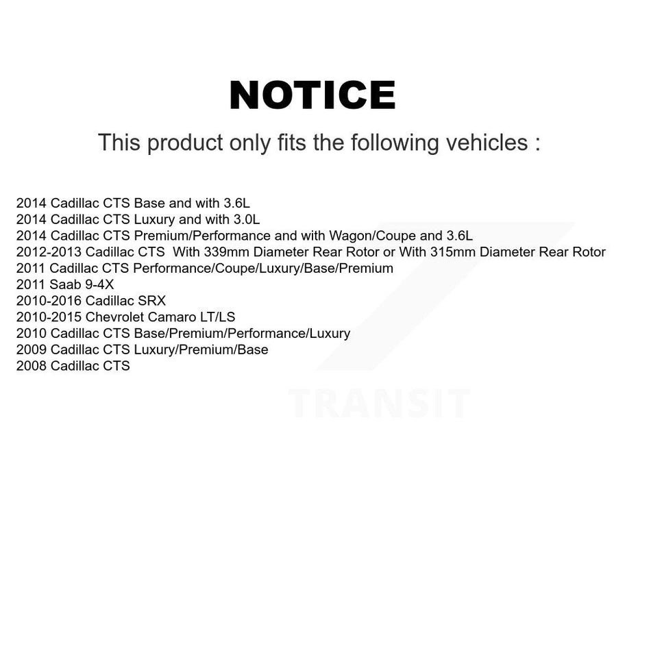 Rear Ceramic Disc Brake Pads NWF-PRC1337 For Cadillac SRX Chevrolet Camaro CTS Saab 9-4X