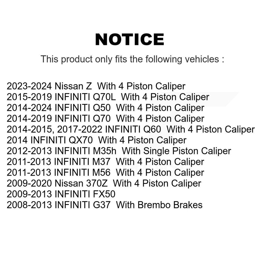 Front Ceramic Disc Brake Pads NWF-PRC1346 For INFINITI Q50 G37 Nissan 370Z Q60 Z M37 FX50 QX70 Q70