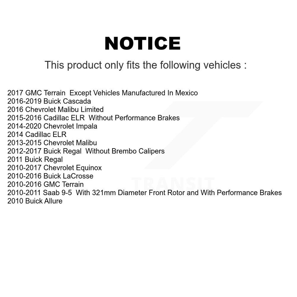 Front Ceramic Disc Brake Pads NWF-PRC1421 For Chevrolet Equinox GMC Terrain Buick Malibu Impala ELR