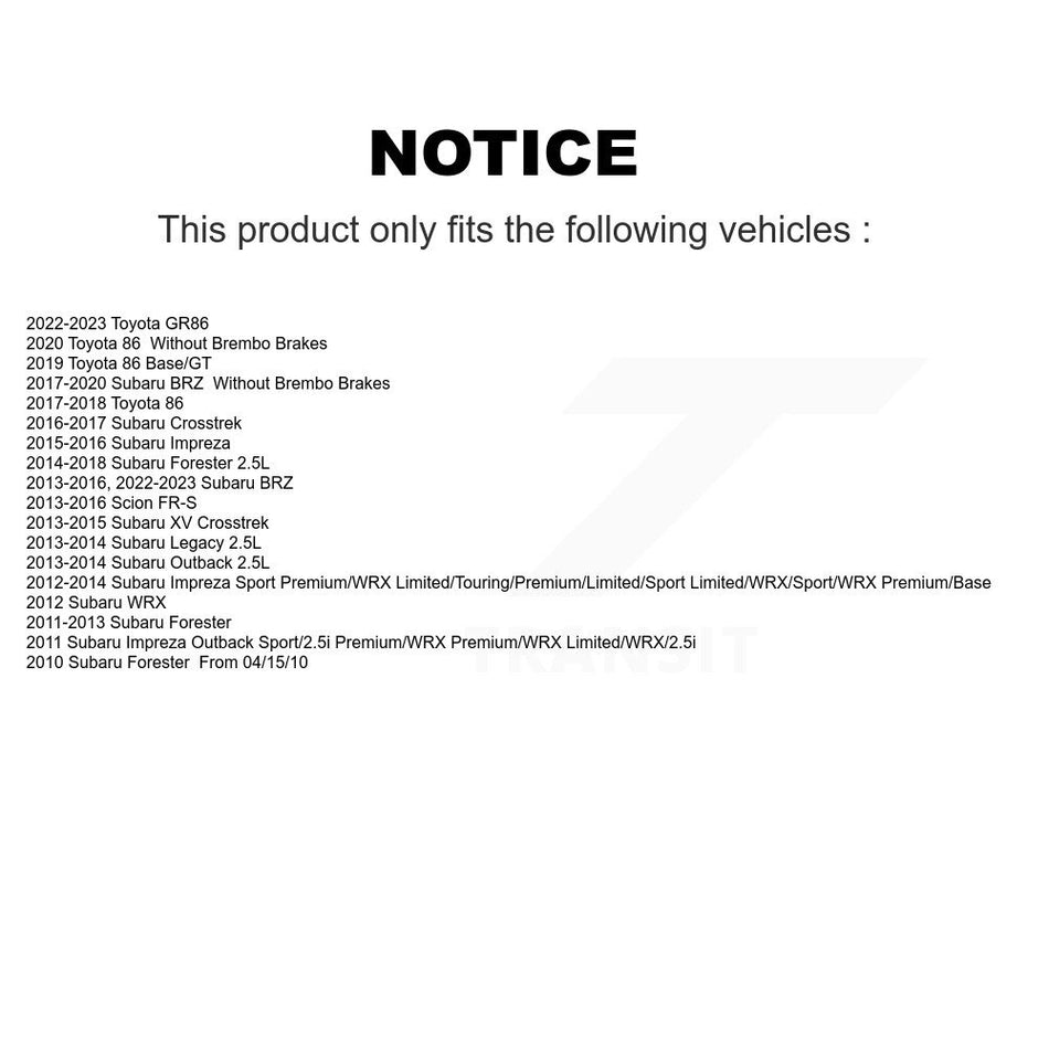 Front Ceramic Disc Brake Pads NWF-PRC1539 For Subaru Forester Impreza XV Crosstrek Outback BRZ Scion