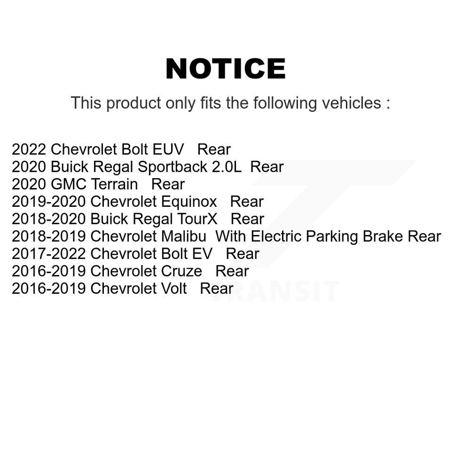 Rear Ceramic Disc Brake Pads NWF-PRC1857 For Chevrolet Cruze Equinox Malibu Volt Bolt EV GMC Terrain Buick Regal TourX Sportback EUV