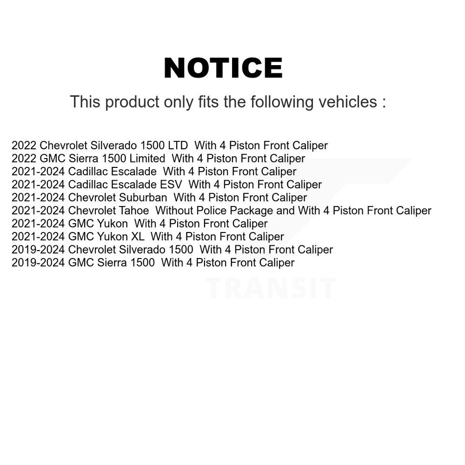 Front Ceramic Disc Brake Pads NWF-PRC2173 For GMC Chevrolet Silverado 1500 Sierra Yukon Tahoe XL LTD