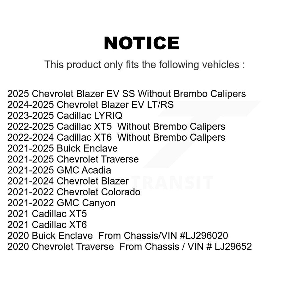 Front Ceramic Disc Brake Pads NWF-PRC2371 For Chevrolet GMC Cadillac Traverse Acadia Blazer XT5 XT6